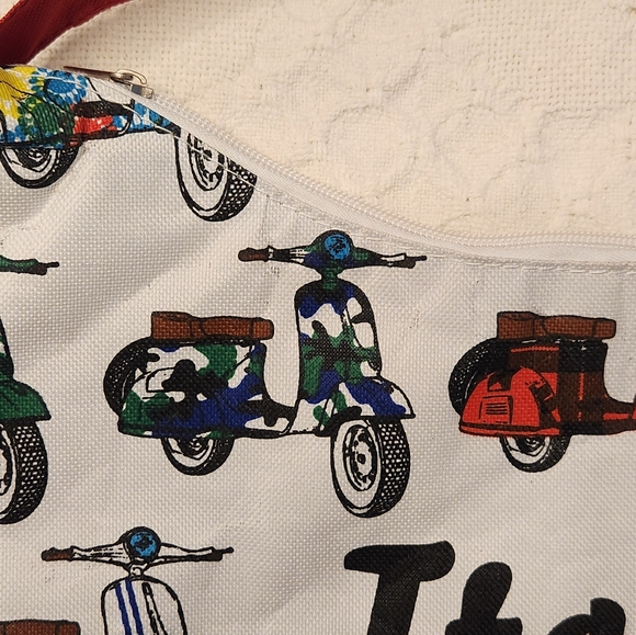 Italia Scooter Zip Bag Zip Up Tote Italian Souvenir Colorful Quirky Purse Vaca - Picture 5 of 8